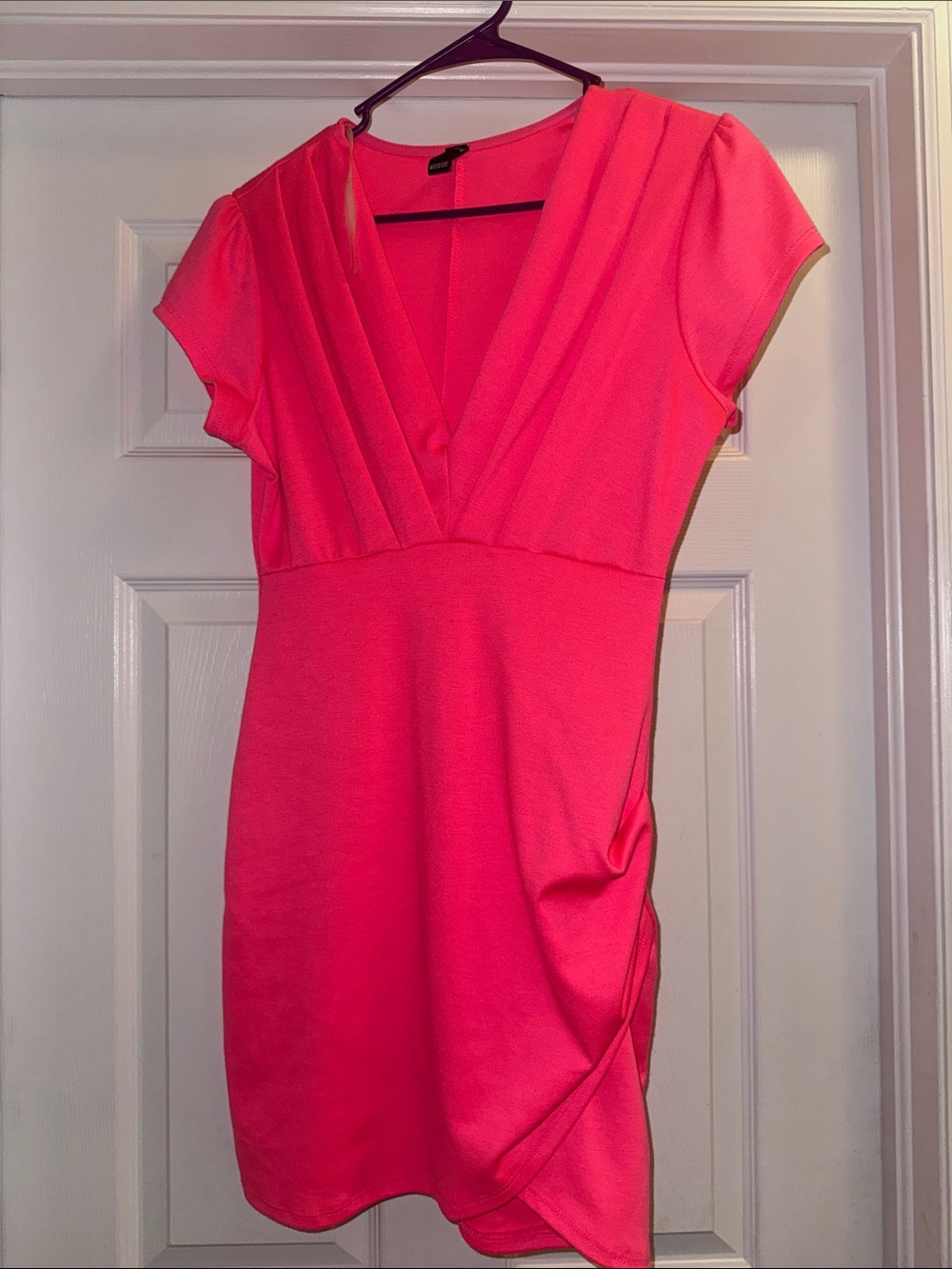 Windsor Hot Pink V-Neck Mini Dress